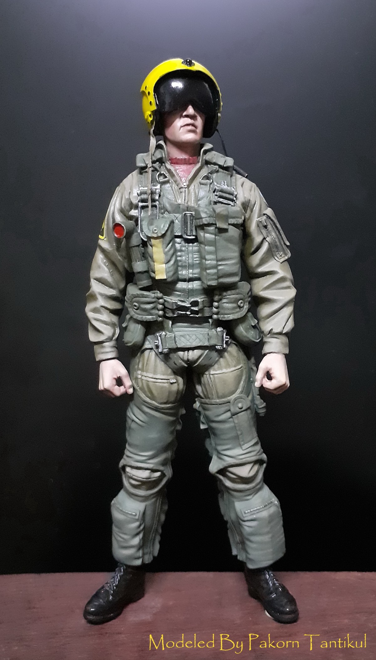 U S NAVY TOP GUN PILOT By Pakorn Tantikul Putty Paint