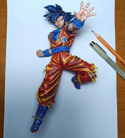 Son Goku repainted  2 dimentional mangastyle