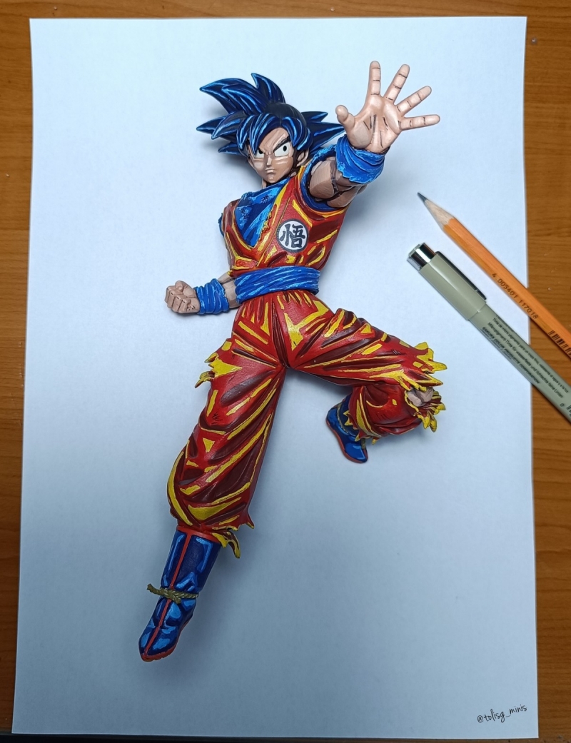 Son Goku repainted  2 dimentional mangastyle