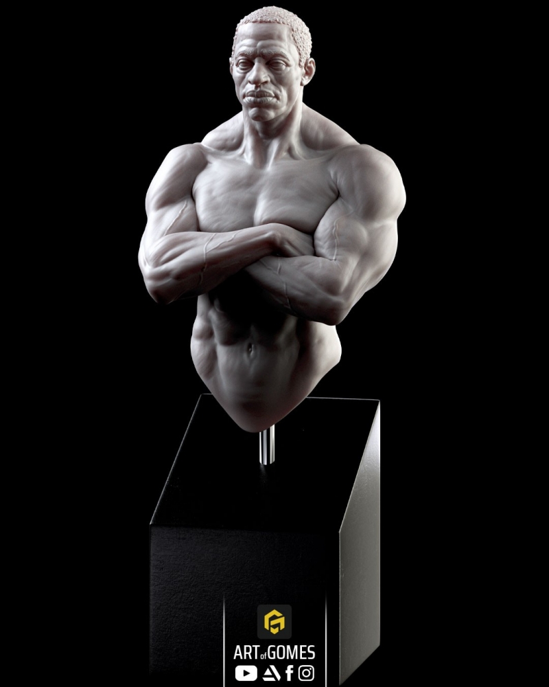 Guardian of Strength: A Majestic Male Bust