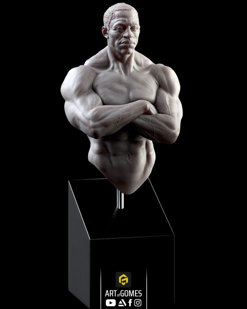 Guardian of Strength: A Majestic Male Bust