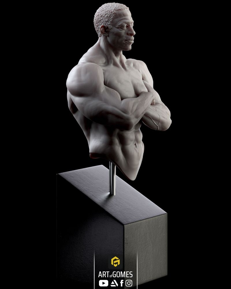 Guardian of Strength: A Majestic Male Bust