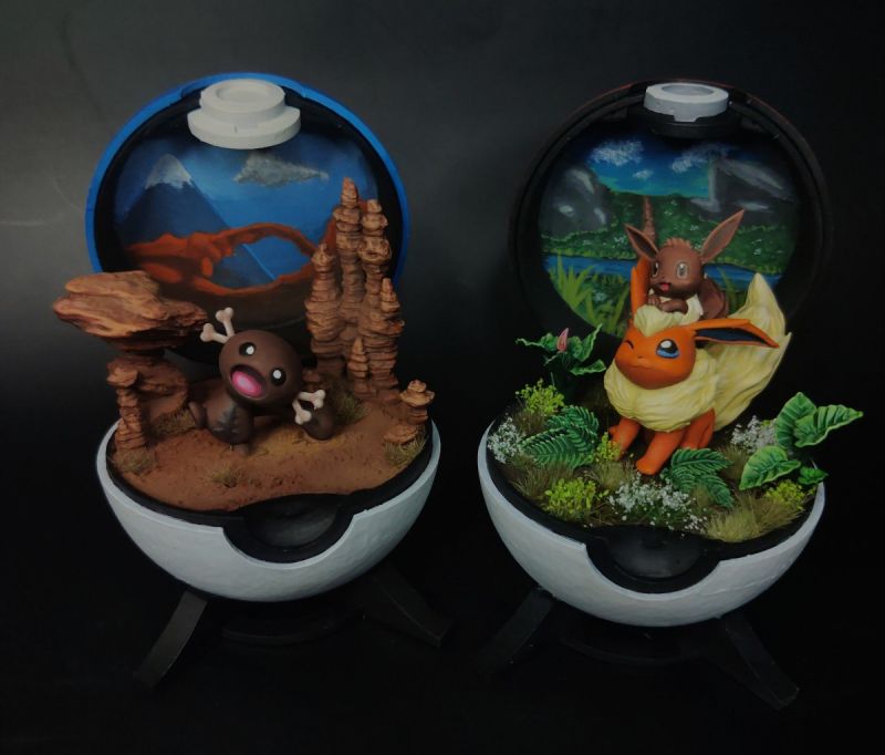 Collection of Pokeball terrarium