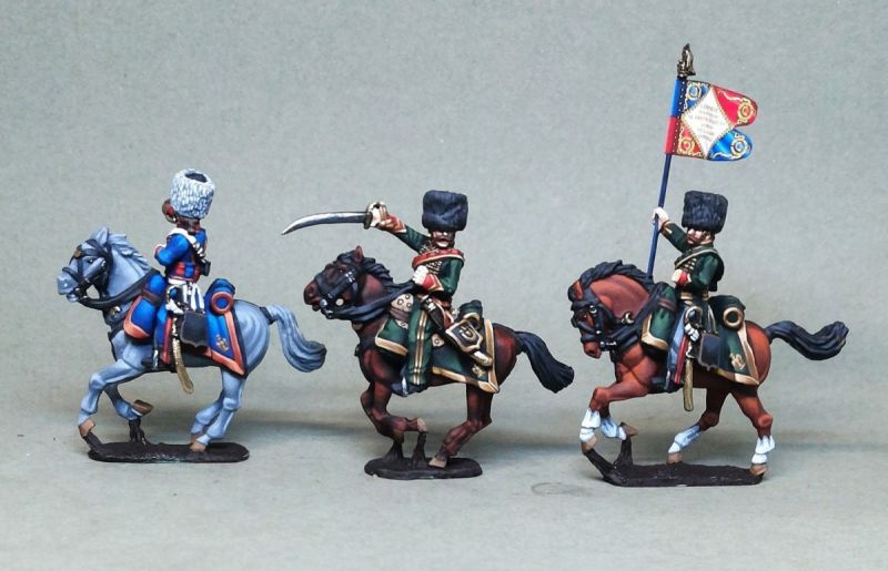 Chasseurs a cheval of the Imperial Guard in campaign dress (Perry miniatures)