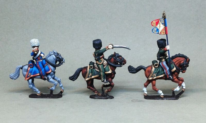 Chasseurs a cheval of the Imperial Guard in campaign dress (Perry miniatures)