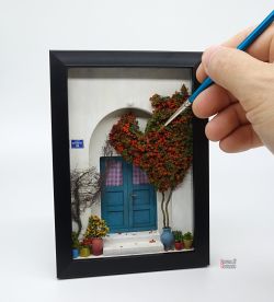 Greek island door frame diorama