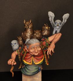 Grandma with owls