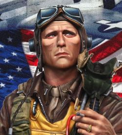 Young miniatures World War II American fighter pilot