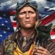 Young miniatures World War II American fighter pilot