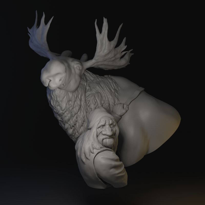 A sound in the dark (Dwarf and moose)