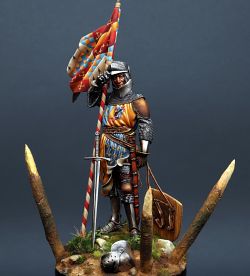 French knight with captured flag