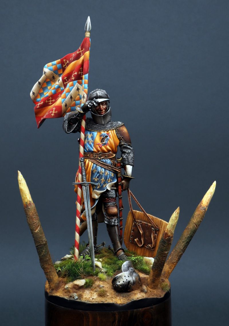 French knight with captured flag