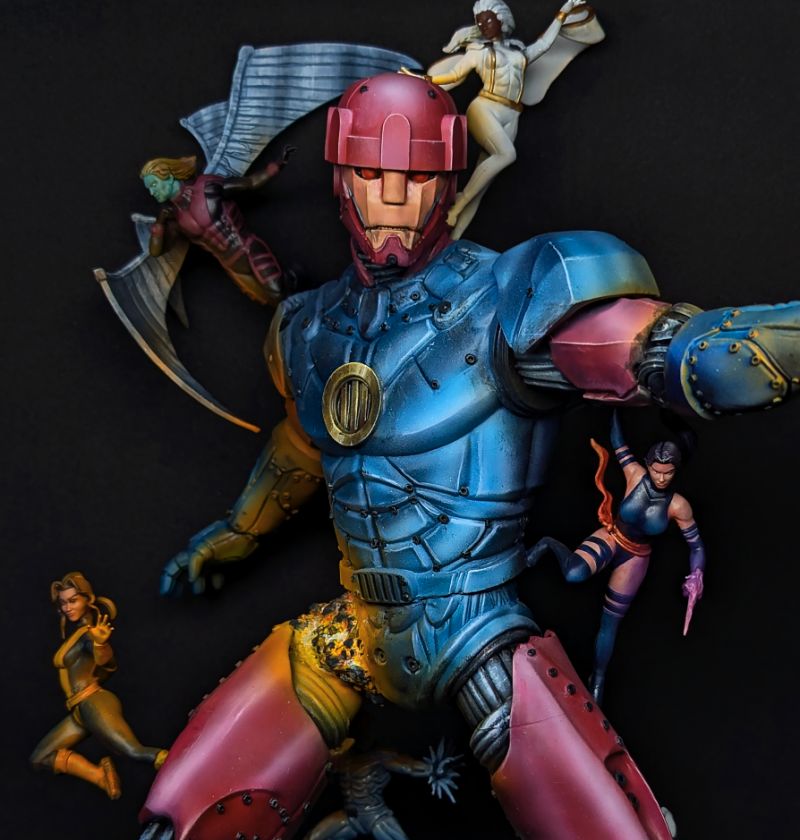 X-Men diorama (Sentinel MK, Iceman, Storm, Shadowcat, Psylock and Archangel)