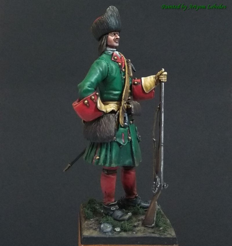 Russian grenadier of the early 18th century.